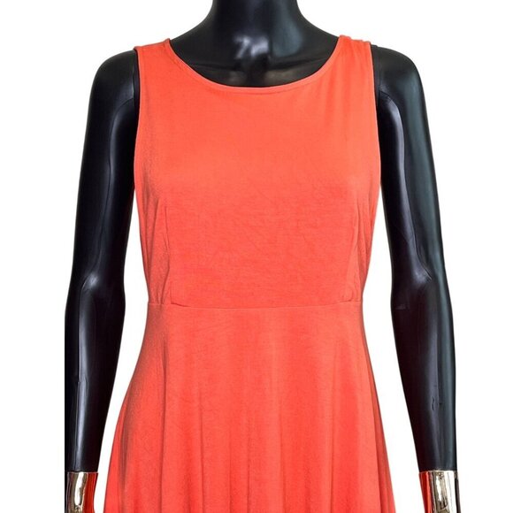 Lulus Sleeveless Coral Skater Dress With Deep V-Back Design Size XL - Picture 5 of 10